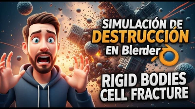  Simulación de Destrucción en Blender Rigid Bodies Cell Fracture ⭐ ⭐ ⭐ ⭐ ⭐